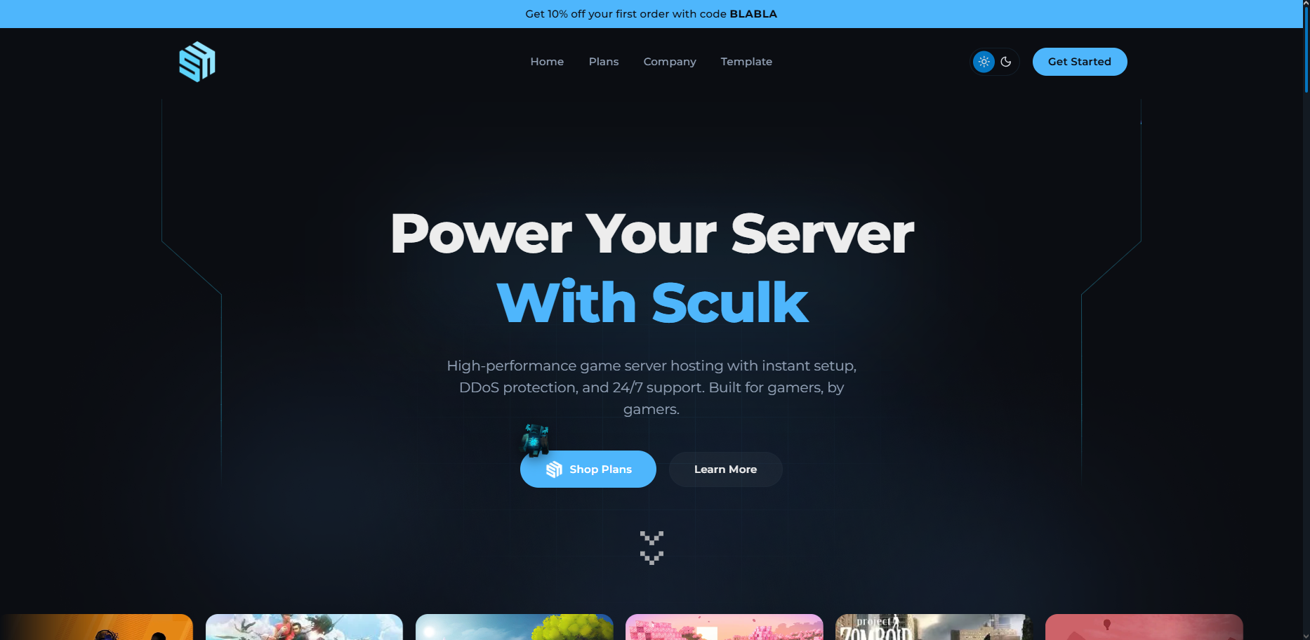 Sculk Hosting website